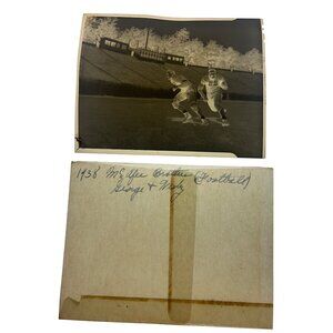 1938 Duke Football Photo Negative George & Wes McAfee College NFL Players HOF